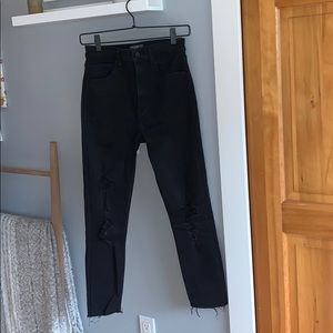 a&f ultra high rise super skinny jean black ripped